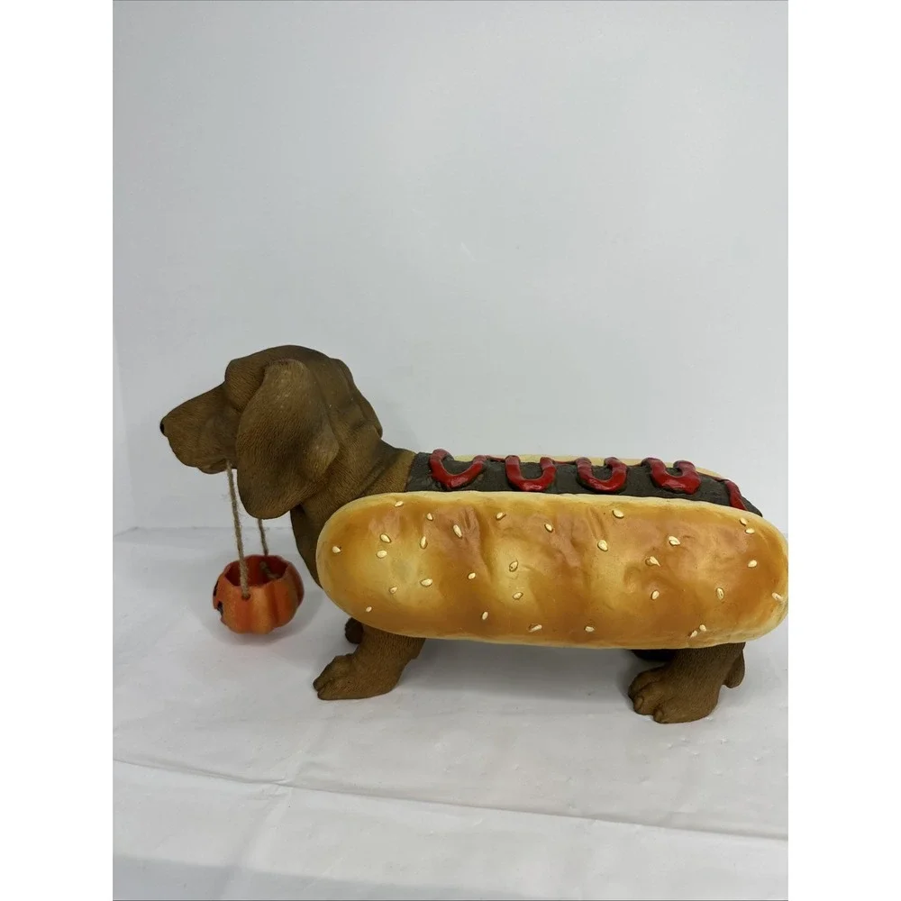 Cracker Barrel Eye Want Candy Halloween Dachshund w/ Jack O Lantern Pumpkin Box